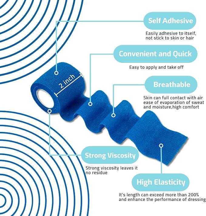 20 Rolls Self Adhesive Bandage Wrap Elastic&Breathable Ideal for Wound Care, Sports & Joint Sprains Adhesive Vet Wrap Versatile Support for Dogs Cats Horses Birds, Pet First Aid Multi-Colored