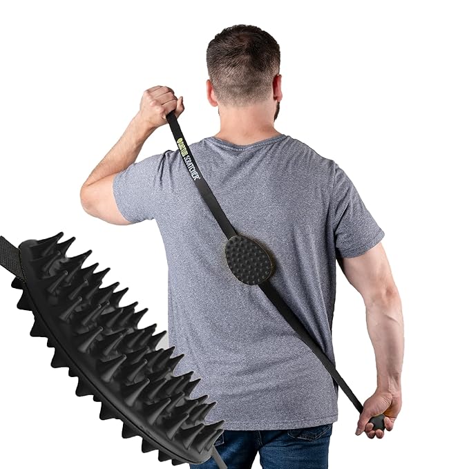 Original Back Scratcher - 2-Sided Back Scratching Tool for Hard-to-Reach Area, Durable 45" Strap with Ball Handles for Towel Like Operation, Universal Gifts for Men and Women, Black