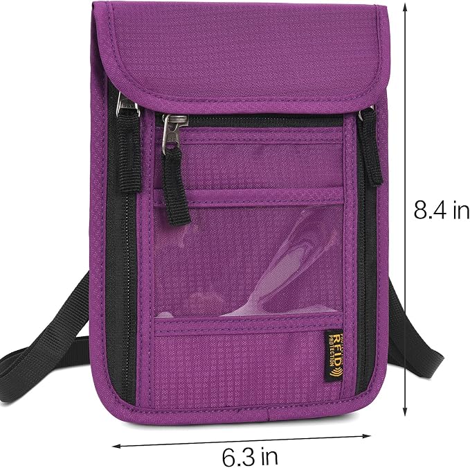 Neck Wallet Lightweight RFID Blocking Waterproof Travel Pouch Passport Wallets for Women Men