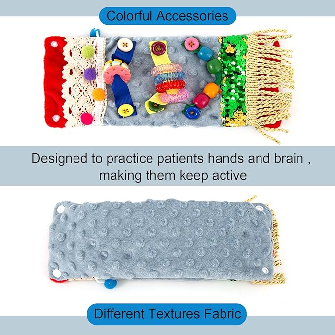 Sensory Blanket for Adults with Dementia, Dementia Activities for Seniors, Alzheimer's Products, Sensory Board with Buttons & Textures, Anxiety Relief Gifts for Elderly