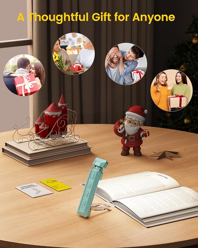Glocusent Extendable Book Lights for Reading at Night, 5 Enhanced Brightness & 3 Colors with Sleep Aid & Timers, Clip on USB Rechargeable Reading Light for Books in Bed, Ideal Gifts for Book Lovers