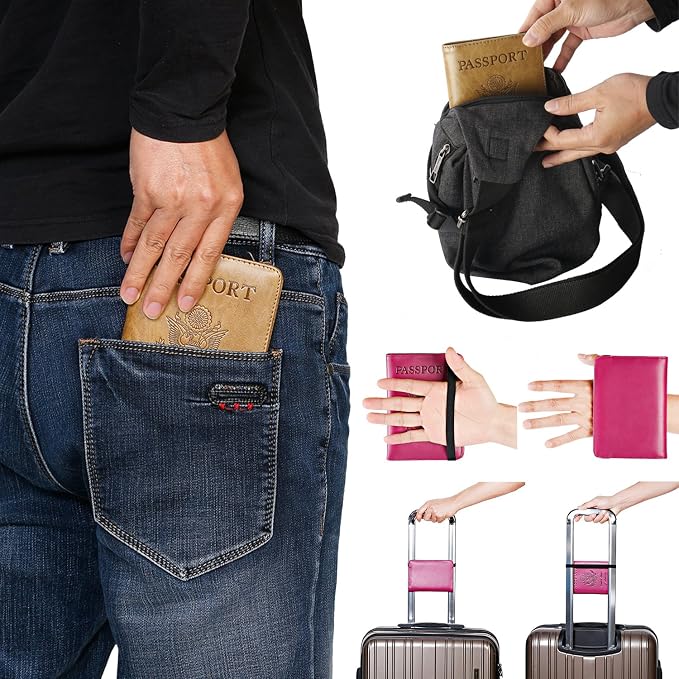 Passport Holder, Travel Essentials, Passport Cover, RFID Travel Wallet | Passport Wallet, Travel Accessories, RFID Blocking, Synthetic Leather Card Case, International Must Haves, For Women Men