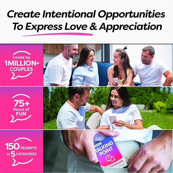 GET Talking: Relationships - Conversation Cards for Couples, 150 Expert-Written Questions on 50 Cards - Couples Card Game for Date Night, Travel & Anniversaries - Put Away Your Phones