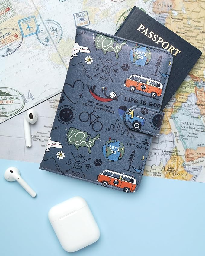 Life is Good Travel Passport Cover, Card Slots, Snap Closure | Slim Design, Card Slots, Snap Closure, Fits Neatly in a Purse or Backpack, Keeps Documents and Boarding Pass Organized