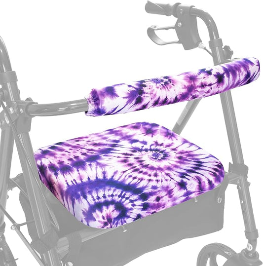 Top Glides Universal Rollator Walker Seat and Backrest Covers (Psychedelic Purple)
