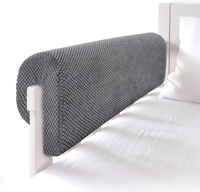 Toddlers' Bed Rail Bumpers Protector, Children's Bed Guardrail Padding, Soft Cushioned Barrier, Increased Height, Easy to Install, Washable Cover, Fits Floor, Bunk & Loft, 2.3 Ft, Gray