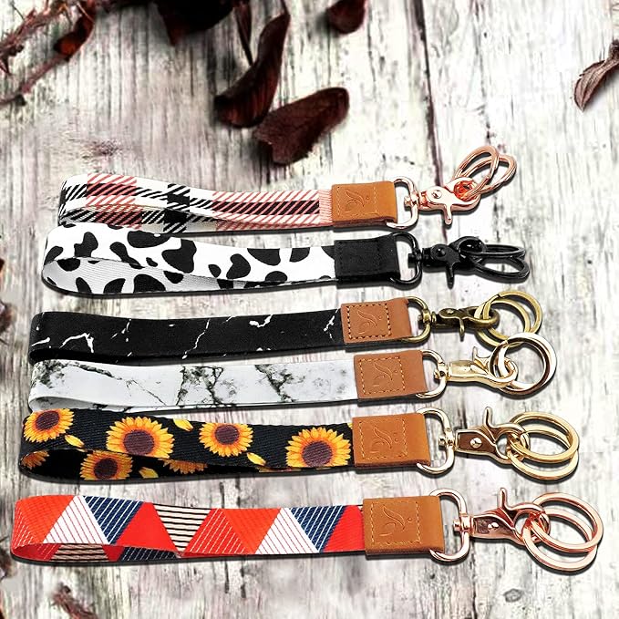 Yiflin Cute Wrist Lanyard for Keys, Keychain, Wallet, Id Holder, Cell Phone, Wristlet Lanyard Key Chain Holder for Women