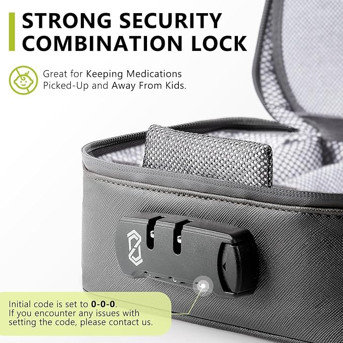 OZCHIN Smell Proof Bag with Combination Lock File Organizer Case Container Medicine Odorless Storage Lock Box Great Gift for Friend