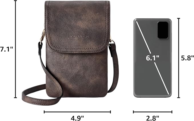 BOSTANTEN Small Crossbody Bag for Women Designer Cell Phone Purse | Vegan Leather, Multiple Pockets, Card Slots, Compact Size for Phone, Cards and Keys, Daily Travel Shopping Use