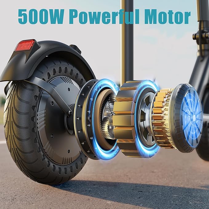 Caroma Electric Scooter with Seat Option,500/350W Motor Up to 25/20 Miles Range & 25/20 MPH Speed,9" Tires,Adjustable Electric Scooter for Adults,Foldable Commuting