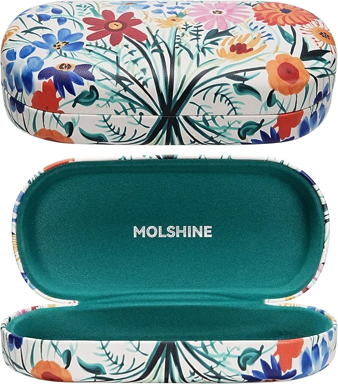 molshine Hard Shell Sunglasses Case,Classic Large Glasses Case for Women Men,Sunglass Eyeglasses