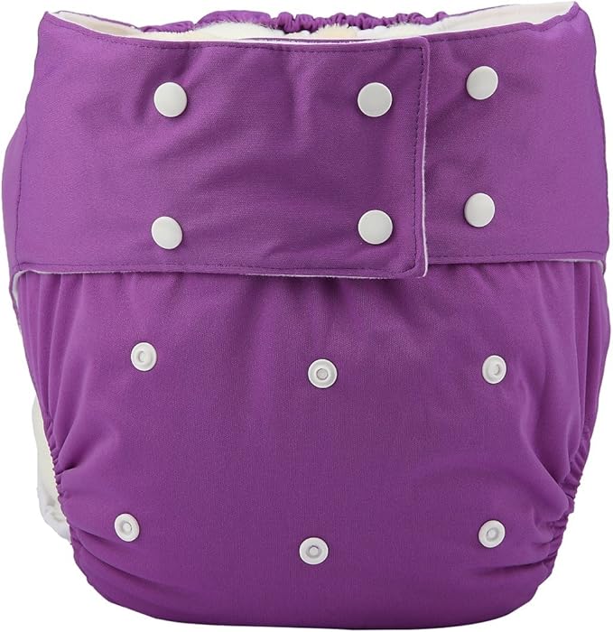 Teen Adult Cloth Diaper Nappy Reusable Washable for Disability Incontinence for Women Girls (Purple)