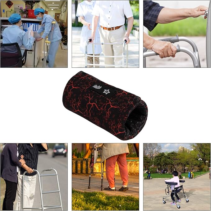 Universal Walker Hand Grip Padded Covers Non-Slip Cushion Foam for Folding Wheelchair Rollator Crutch Handle Pads 2-Pack