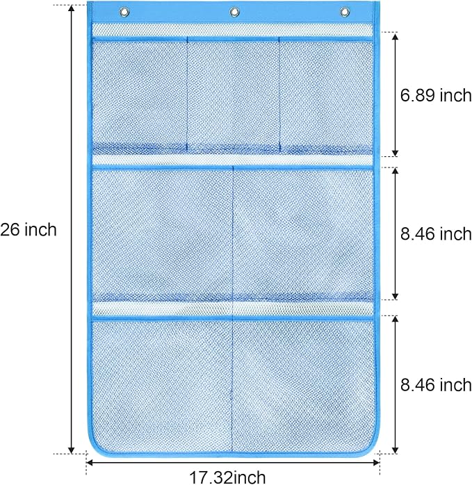 F-color 7-Pocket Mesh Shower Caddy - Hanging Shower Organizer for Cruise | Quick-Dry & See-Through Mesh for Toiletries, Fits Shower Rod Rings or Sticky Hooks for Bathroom & RV, Cruise Essentials 2026
