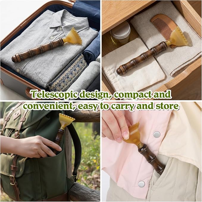 Retractable Back Scratcher, Bamboo Back Scratcher Portable Backscratchers for Men Women