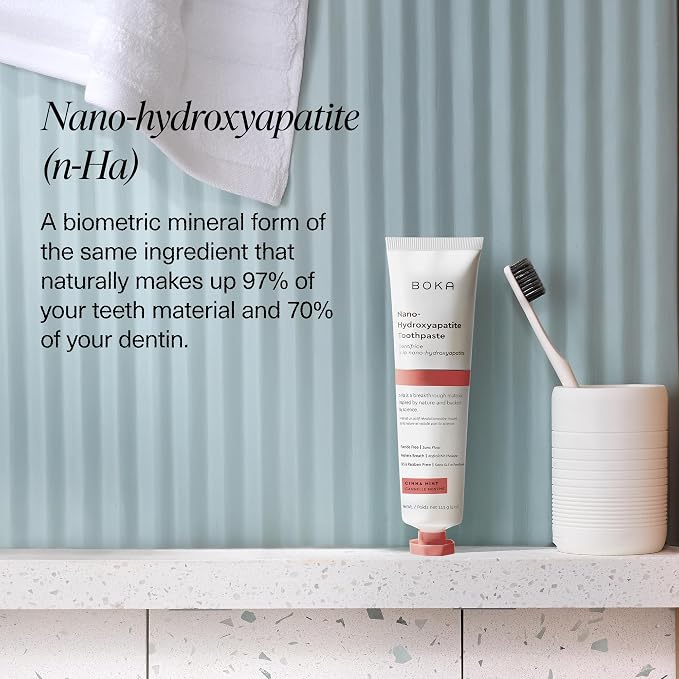 Boka Fluoride Free Toothpaste, Nano Hydroxyapatite Toothpaste, Appropriate for Sensitive Teeth - for Adult Oral Care - Cinnamon Mint Flavor, 4 Fl Oz 3Pk