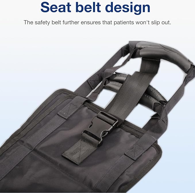 Transfer Sling for Seniors, Gait Belt for Elderly & Disabled, Patient Medical Aid Lift Assist with Handle Anti-Slip Pad Seatbelt, Mobility Lifting Strap for Home Bed Wheelchair Floor Device