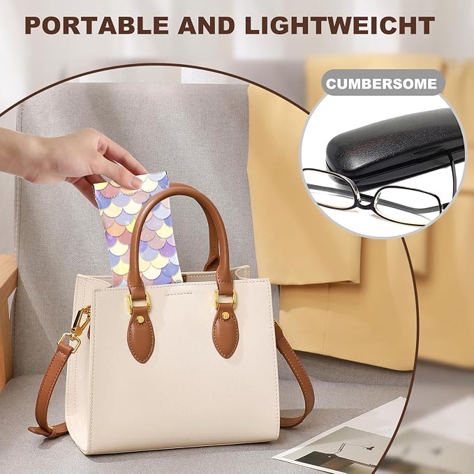 Anikathy 2Pcs Sunglass Eyeglass Glasses Case Soft PU Leather with Cleaning Cloth Cute Glasses Pouch Bag for Men Women Girs