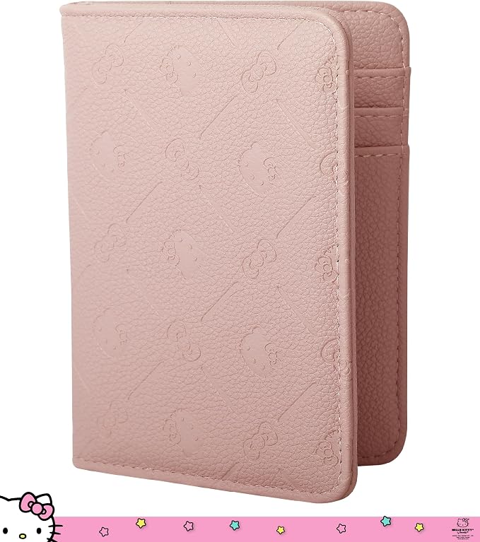 Hello Kitty Passport Holder for Travel Women Official License, Blush Pink | Passport Cover, Sanrio Gifts