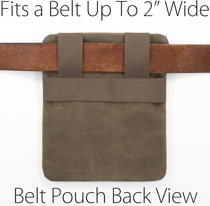 Belt Zipper Pouches for Men Women Compact EDC Pouch, YKK Zipper, Anti-theft Pickpocket Proof Safety Wallets, Waist Pack for Traveling Hiking, Water Resistant, Tough Waxed Canvas, Olive