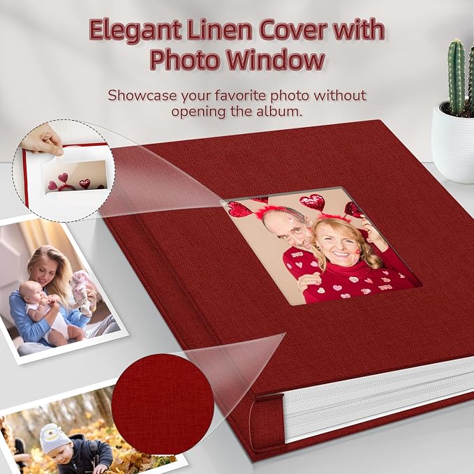 Popotop Photo Album 4x6-600 Photos Photo Books with 600 Horizontal and Vertical Pockets,Linen Cover Albums for Family Wedding Anniversary Baby Vacation Pictures