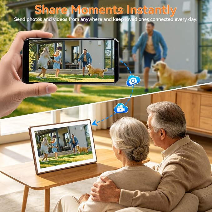 15.6" Smart Digital Calendar - No Subscription Family Hub with Calendar Sync, Meal Planner, Photo & Video Display, Touch Screen, Wall & Desk Mount, Gifts for Women Men (Walnut)