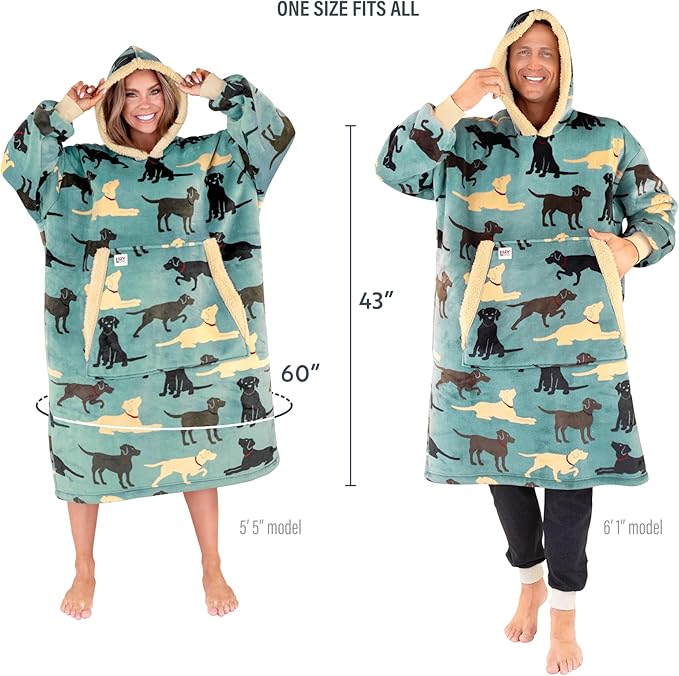 LazyOne Oversized Blanket Hoodie, Oversized Hoodies for Women and Men, One Size Fits All Wearable Blankets
