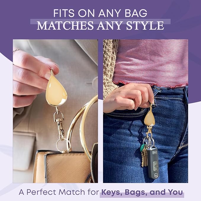 Women’s Bag Charm Key Finder, Car Keychain Hook, Cute Purse Organizer & Tote Bag Accessories, Gifts for Mom - Original