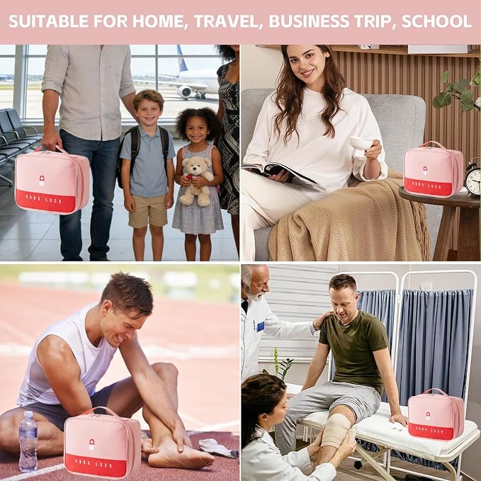 Travel Medicine Bag, Medical Bag Empty, for Home, Travel, Camping, Car, Hiking & Outdoor Emergencies, Medicine Travel Bag Kit
