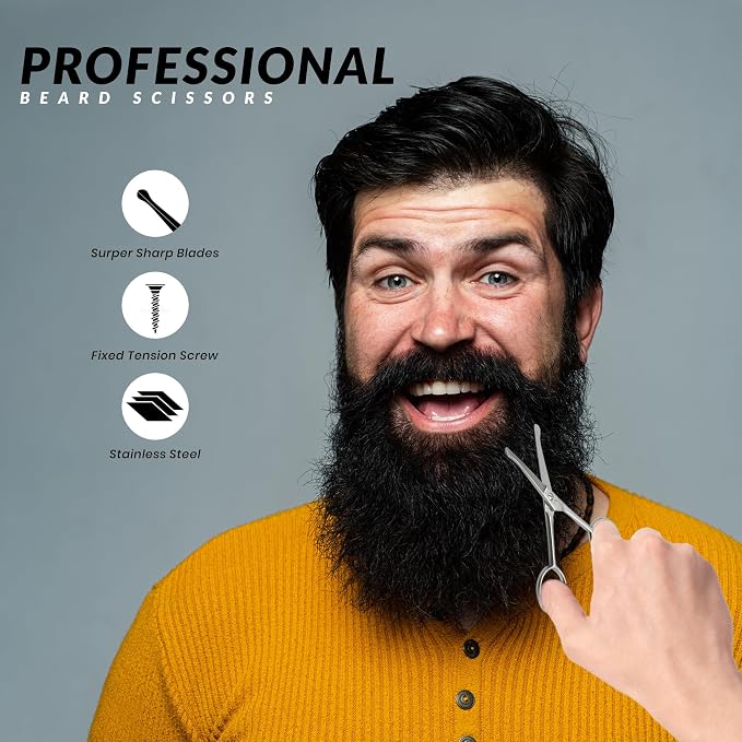 Nose Hair Scissors for Men & Women with Pouch Rounded Tip Scissor Blunt Nose Scissors Round Tip Scissor for Grooming Men Small Scissor for Nose Hair