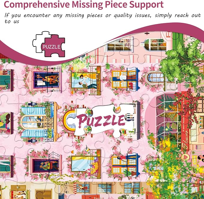 Romantic Street Scene Jigsaw Puzzles for Adults 1000 Pieces, Interlock Perfectly No Dust, Impossible Difficult Hard Fun 1000 Piece Jigsaw Puzzles for Adults-1:1 Poster