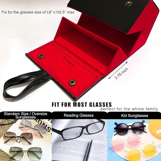 Longjet Sunglasses Organizer Travel Glasses Case 5 Slots Multiple Pairs Eyeglasses Storage Box Hanging Eyewear Holder