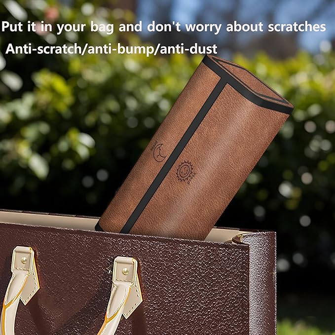 Pill Organizer 7 Day AM PM, Discreet 2 Times a Day Weekly Pill Box with Double Protection Shell, Large Capacity Portable Vitamin Case for Travel Meds & Medicine Organizer (Brown)