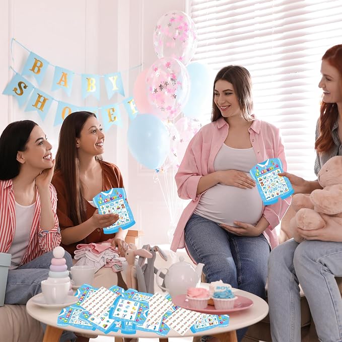 Baby Shower Bingo Game for Adults, 24 Players Baby Shower Bingo Cards Newborn Bingo Game for Family Friends Large Group Activity