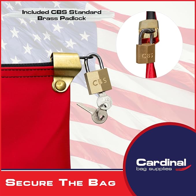 Medication Security Bag with Padlock, Red | Hood Security Bag, Included 2 Keys, Small Pill Bag, Travel Carry Pouch, Medicine Storage, Made in USA