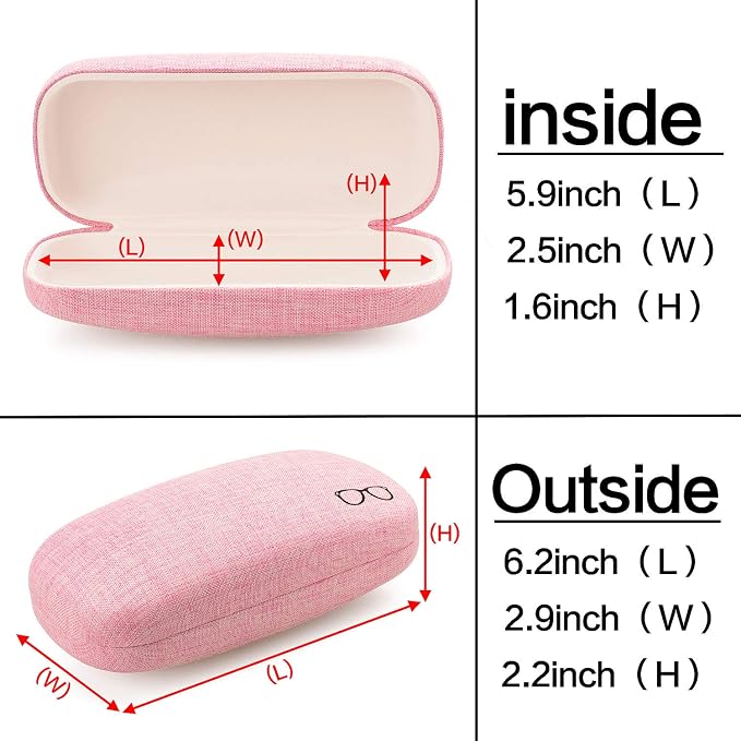 Vemiss Hard Shell Sunglasses Case, Large Linen Fabric Protective Glasses Case for Men Women