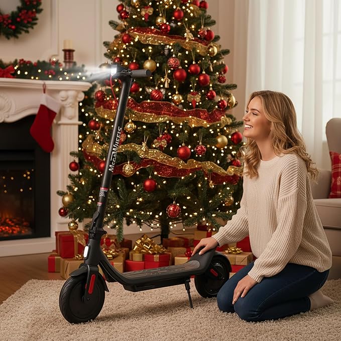 MEGAWHEELS Electric Scooter,Electric Scooter Adults,10in Pneumatic Tires,350W Motor,19 Miles Range,E Scooter with Smart APP Control for Commuting, Outdoor, Short Travel UL2272