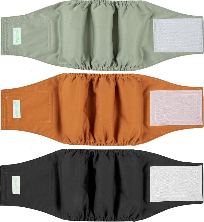 Wegreeco Washable Male Dog Diapers (Pack of 3) - Washable Male Dog Belly Wrap (Small)