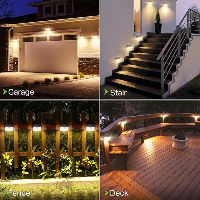CLAONER Solar Lights Outdoor [𝟒 𝐏𝐚𝐜𝐤/126 LED], Wireless Motion Sensor Lights, IP65 Waterproof Security Lights 3 Modes, 270° Lighting Angle, Ultra-Bright Wall Lights for Deck Patio Fence Garage