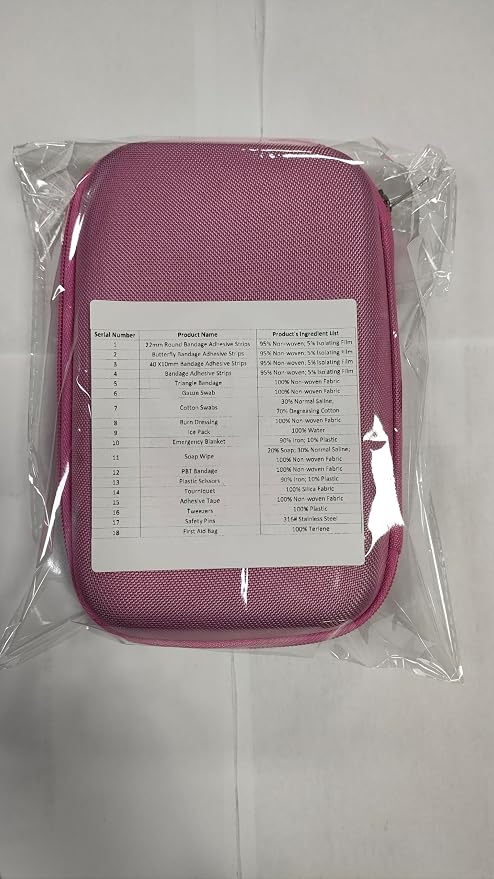 Small-Waterproof Car First-Aid Kit Emergency-Kit - Pink 277Piece Camping Equipment for Camping Hiking Home Travel YIDERBO