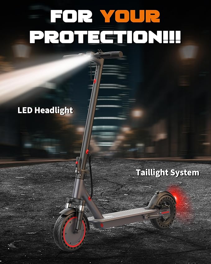 VOLPAM 10 Inches Electric Scooter, Dual Suspension, 21 MPH Top Speed, 500W Powerful Motor, 28 Miles Long Range, Dual Braking, Max Load 264 lbs