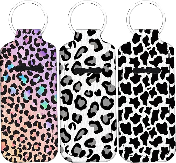 Cute Chapstick Holder Keychain,Lipstick Neoprene Clip-on Lip Balm Holder for Woman