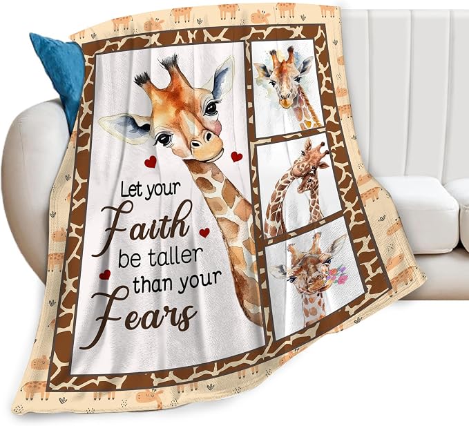 Giraffe Blanket Soft Cozy Cute Giraffe Throw Blanket Warm Giraffe Flannel Fleece Plush Blanket Stuff Animal Decor Blanket Gifts for Lover Kids Girls Boys Women Adults Bed Travel 60"x80"