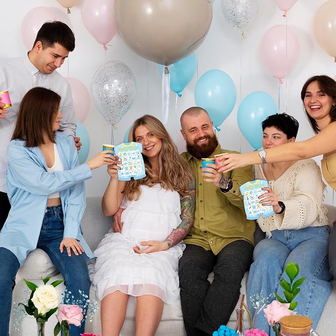 Baby Shower Bingo Cards - 24 Guests Blue Newborn Bingo for Baby Shower Party Supplies