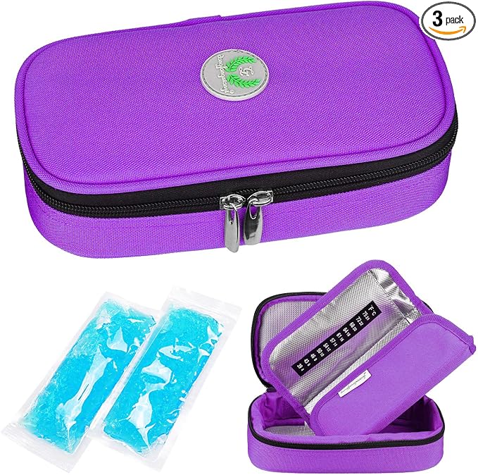 YOUSHARES Insulin Cooler Travel Case - TSA Approved Diabetic Medication Vial Cooling Bag with Ice Pack, Refrigerated Diabetes Supplies Organizer, GLP-1 Pen Medication Storage