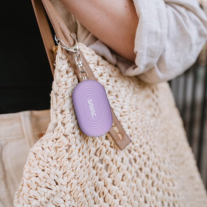 SABRE 2-in-1 Personal Alarm with LED Light, 130dB Personal Safety Siren, Snap Hook for Instant Access, 1,250 Foot (381 Meters) Range, Compact Design for Easy Attachment to Purse, Bag, or Keys