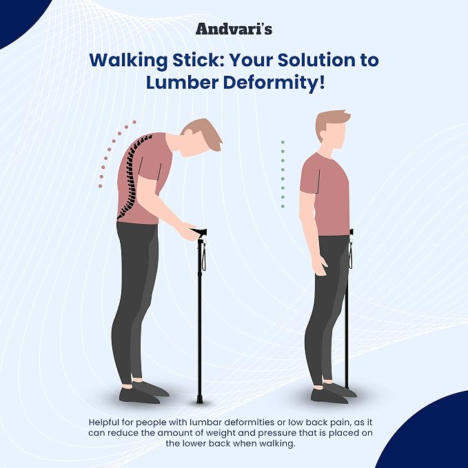 Walking Cane for Men & Women – Foldable, Adjustable, Self-Standing Cane with 360° Pivot Base, Comfortable Grip, Heavy Duty Canes for Women, Collapsible Walking Stick with Travel Bag for Seniors Adults