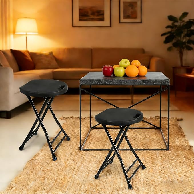 Folding Stool with Handle, Folding Chair,Folding Bar Stool with Non-Slip Feet,Indoor and Outdoor Foldable Stool for Adults(13"×11.5"×18")
