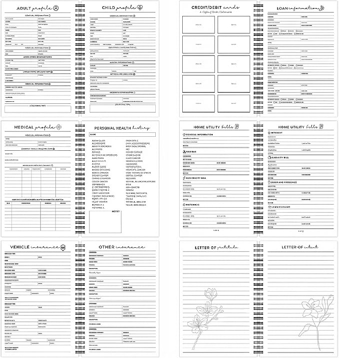 End of Life Planner, 7.9"x5.9" Peace of Mind Planner, Spiral End of Life Planners with Tabs for Senior, Guided Estate Planning Organizer for Final Arrangements & Important Affairs