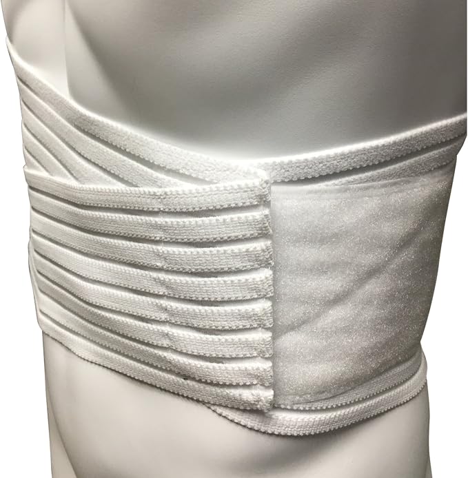 OTC Lumbosacral Support, 7-inch Lower Back, Lightweight Compression, Elastic, White, Medium